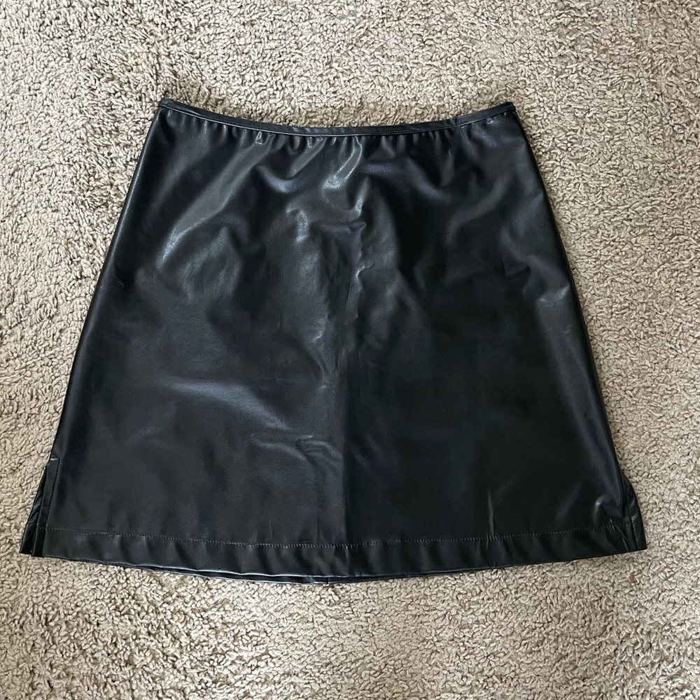 Faux Leather Black Mini Skirt